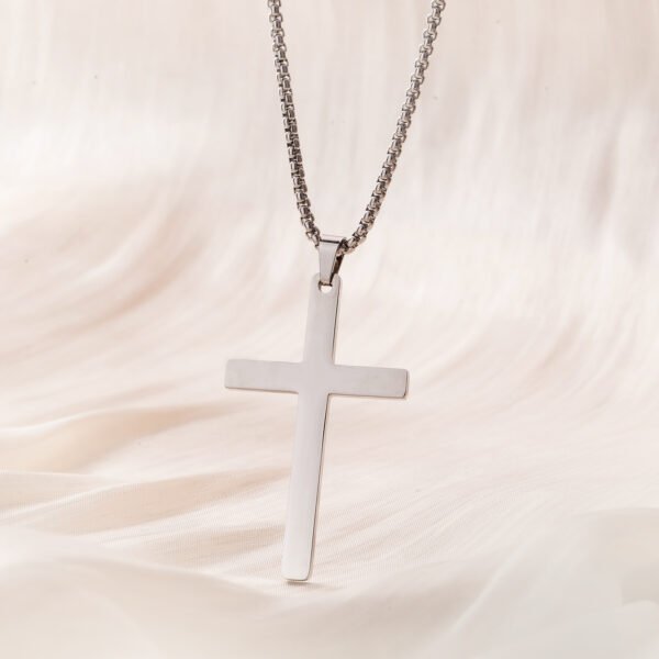 Stainless steel cross necklace collar 18K electroplated plain plain titanium steel cross pendant - Image 8