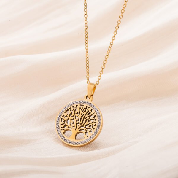 Quality SenseLife Tree Titanium steel pendant clavicle chain Fashion personality Hollow stainless steel Peace Tree necklace - Image 11