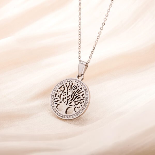 Quality SenseLife Tree Titanium steel pendant clavicle chain Fashion personality Hollow stainless steel Peace Tree necklace - Image 9