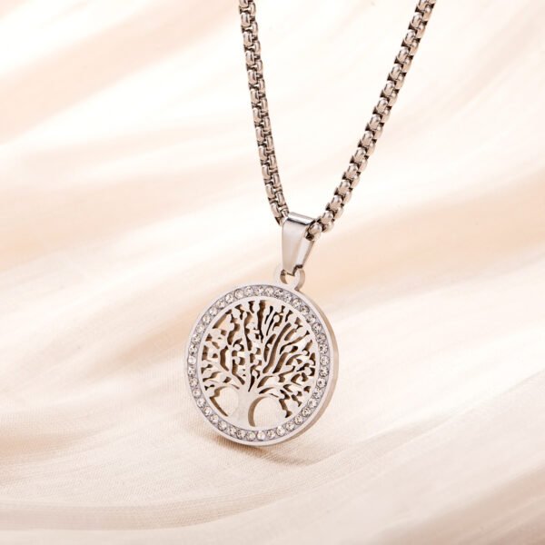 Quality SenseLife Tree Titanium steel pendant clavicle chain Fashion personality Hollow stainless steel Peace Tree necklace - Image 8