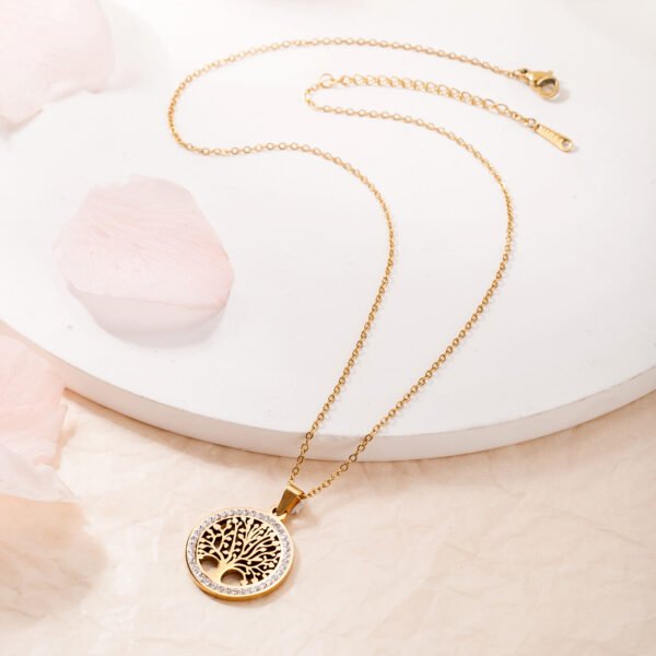 Quality SenseLife Tree Titanium steel pendant clavicle chain Fashion personality Hollow stainless steel Peace Tree necklace - Image 6