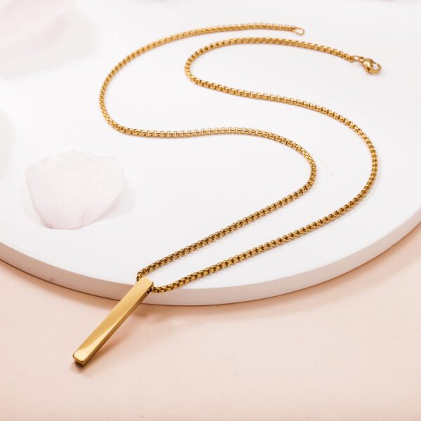 European and American body stainless steel long pendant sweater chain simple personality hip hop men's three-dimensional titanium steel necklace - Image 5