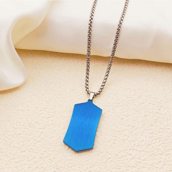 Cross-border creative diamond double stainless steel brushed pendant men's new cool double color electroplated titanium steel necklace - Image 7