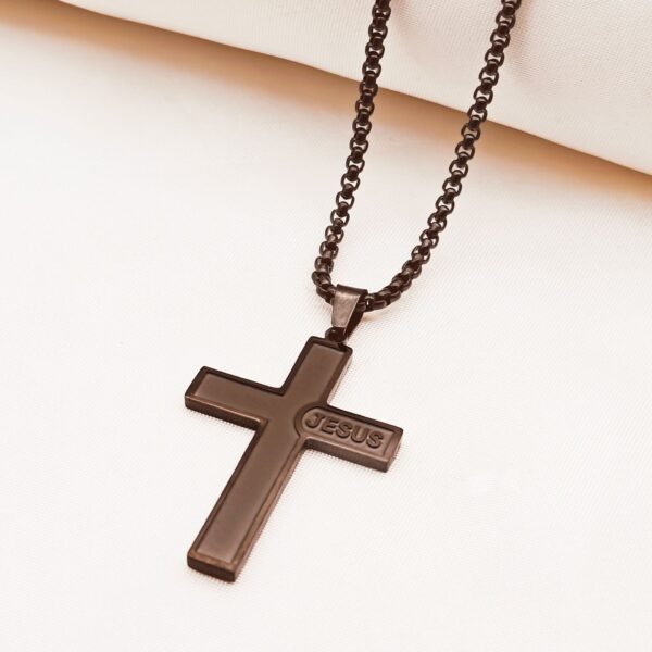 Chain selling 18K gold plated stainless steel Jesus cross necklace personality accessories pendant men - Image 5