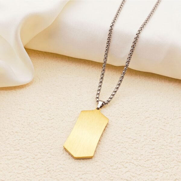 Cross-border creative diamond double stainless steel brushed pendant men's new cool double color electroplated titanium steel necklace - Image 10