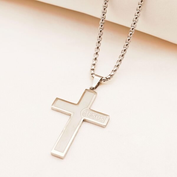 Chain selling 18K gold plated stainless steel Jesus cross necklace personality accessories pendant men - Image 3