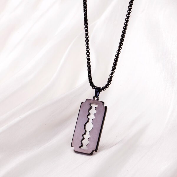 Europe and the United States cross-border trend stainless steel hip hop glossy necklace Fashion personality long exaggerated titanium steel pendant sweater chain - Image 4