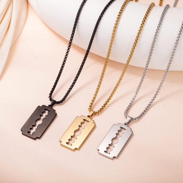 Europe and the United States cross-border trend stainless steel hip hop glossy necklace Fashion personality long exaggerated titanium steel pendant sweater chain