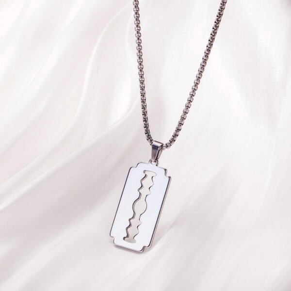 Europe and the United States cross-border trend stainless steel hip hop glossy necklace Fashion personality long exaggerated titanium steel pendant sweater chain - Image 3