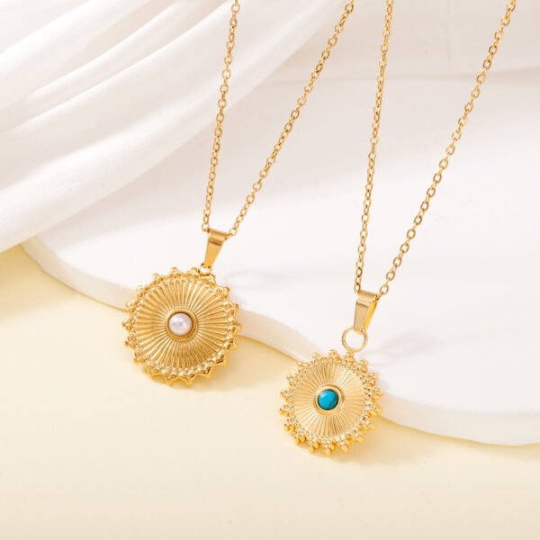 Cross-border do not fade new advanced sense of simple wind stainless steel die-cast pendant women's fashion gold-plated necklace collarbone chain