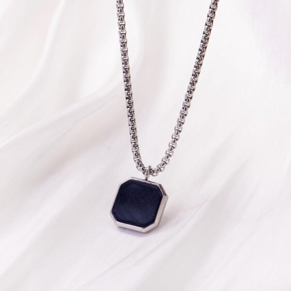 Europe and the United States cross-border simple square dripping stainless steel pendant all fashion long smooth square titanium steel necklace - Image 6