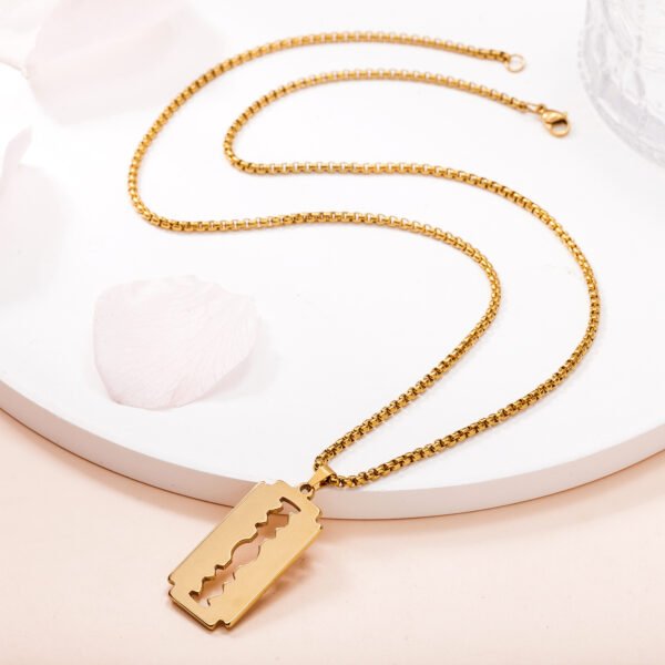 Europe and the United States cross-border trend stainless steel hip hop glossy necklace Fashion personality long exaggerated titanium steel pendant sweater chain - Image 5