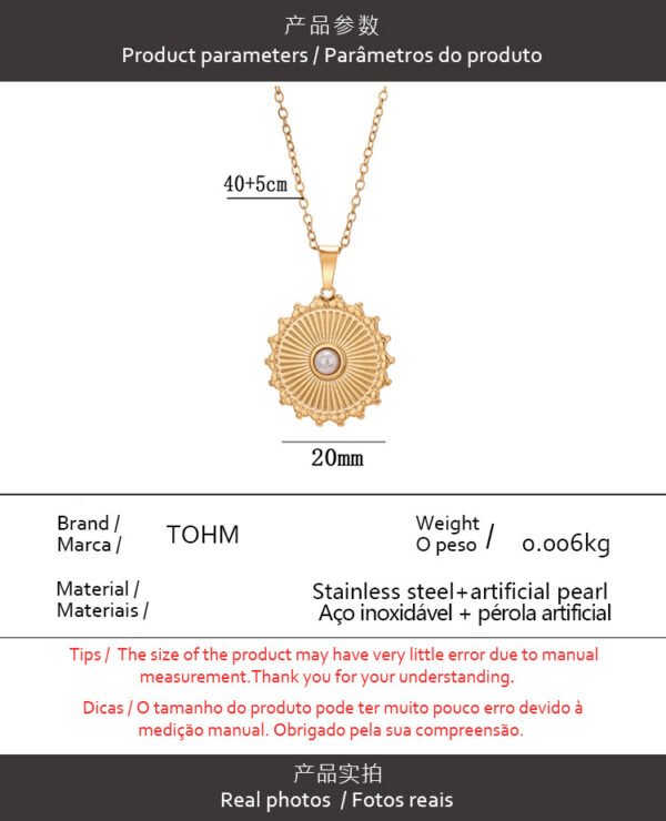 Cross-border do not fade new advanced sense of simple wind stainless steel die-cast pendant women's fashion gold-plated necklace collarbone chain - Image 6
