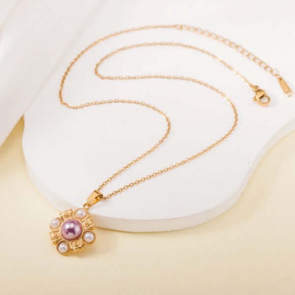 Light luxury niche everything plated 18K gold clavicle chain jewelry cross-border do not fade high-grade sense of gold beaded necklace women - Image 3