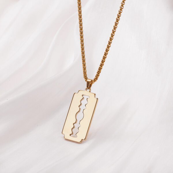 Europe and the United States cross-border trend stainless steel hip hop glossy necklace Fashion personality long exaggerated titanium steel pendant sweater chain - Image 2