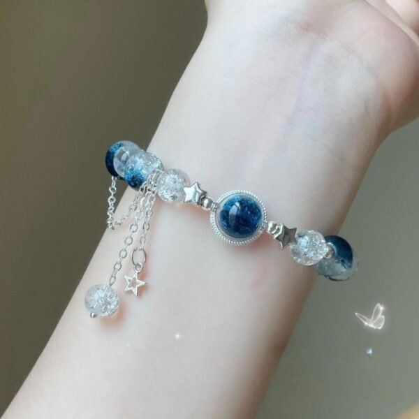 Flow moon Galaxy star River hanging drowned burst bracelet female star design Instagram minority white sweet boudoir bracelet - Image 5
